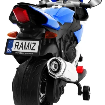 R1 Superbike Električni Motocikl Za Djecu Plavi + Pomoćni Kotači + Truba + Led Svjetla, Plava Motor Na Akumulator 8