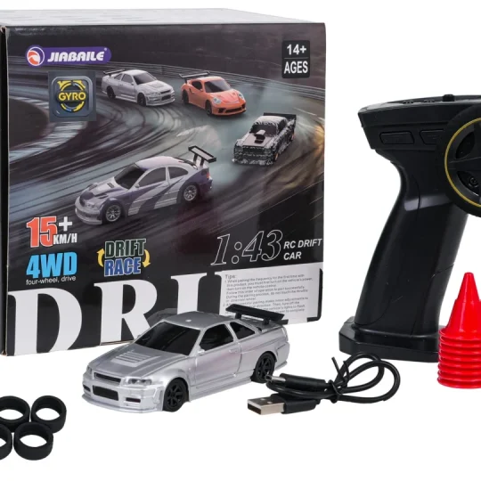 R/c Drift Car 1:43 Srebrni + Dodaci 1