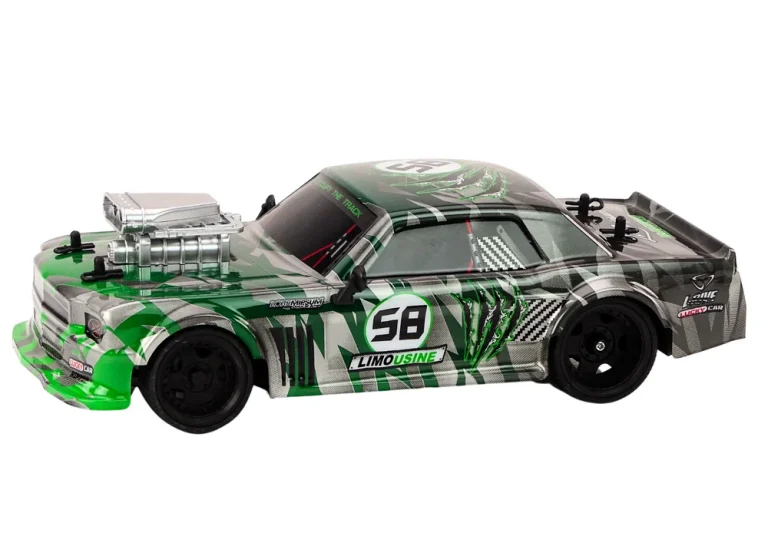 Rc Automobil Na Daljinsko Upravljanje 1:16 Drift Gumeni Kotači Zeleni 2