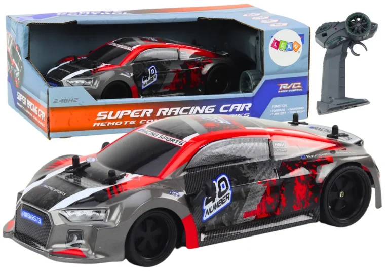 Rc Automobil Na Daljinsko Upravljanje 1:18 Gumeni Kotači Drift Crveni 1
