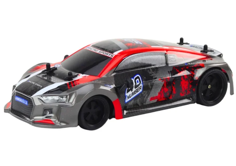 Rc Automobil Na Daljinsko Upravljanje 1:18 Gumeni Kotači Drift Crveni 2