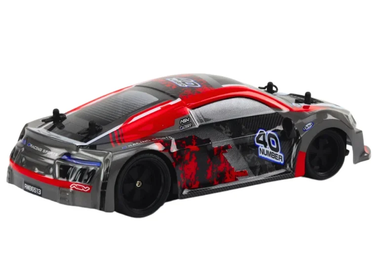Rc Automobil Na Daljinsko Upravljanje 1:18 Gumeni Kotači Drift Crveni 3