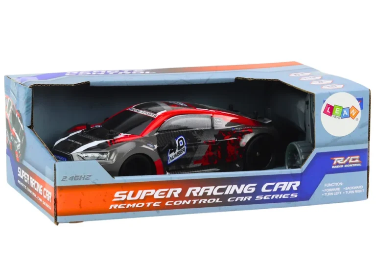 Rc Automobil Na Daljinsko Upravljanje 1:18 Gumeni Kotači Drift Crveni 5