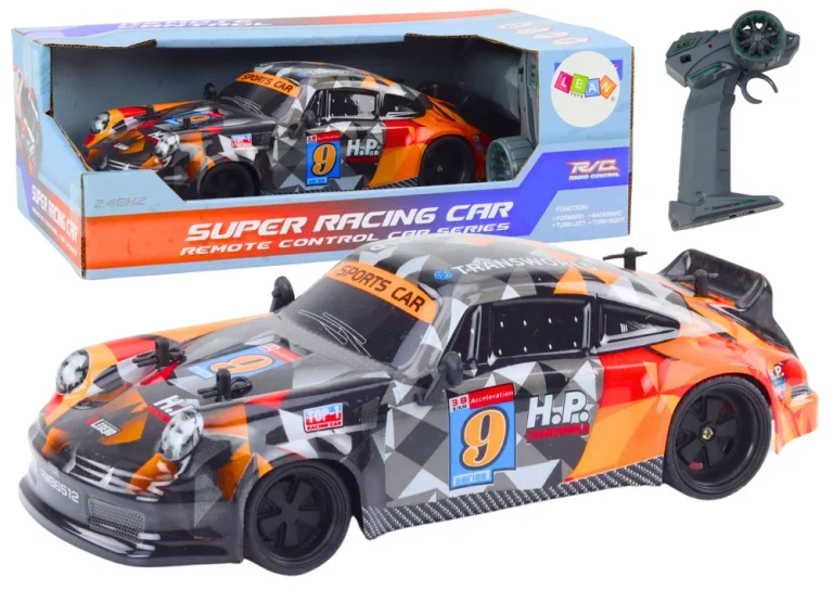 Rc Automobil Na Daljinsko Upravljanje 1:18 Gumeni Kotači Drift Narančasti 2