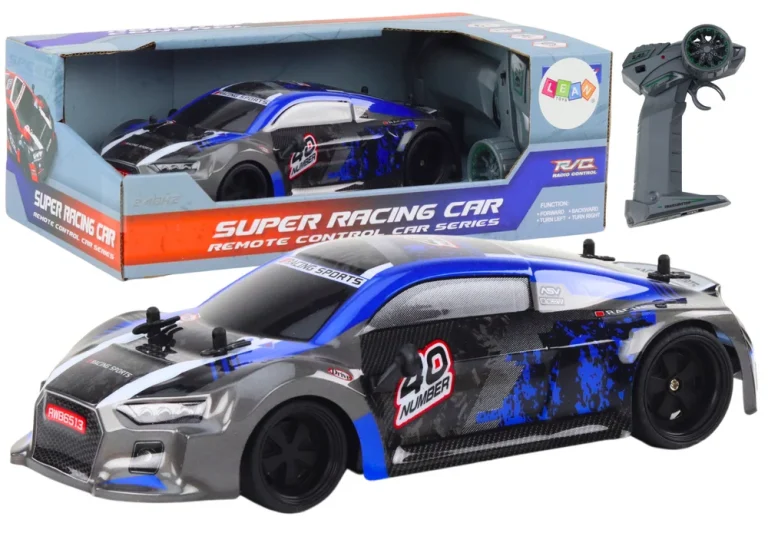 Rc Automobil Na Daljinsko Upravljanje 1:18 Gumeni Kotači Drift Plavi 1