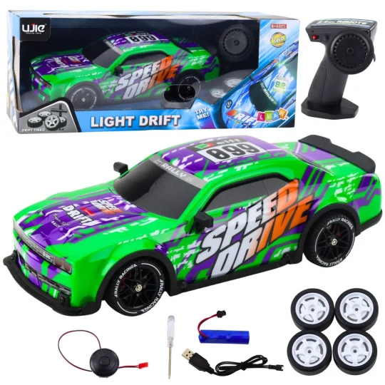 Rc Drift Automobil S Osvijetljenom Karoserijom, Zeleni 1