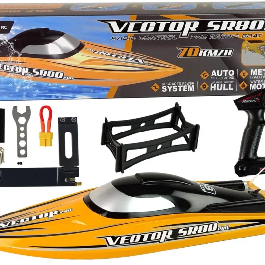 Rc Motorni čamac Sr 80 Pro, Bezčetkica, 74 Km/h, žuti 1