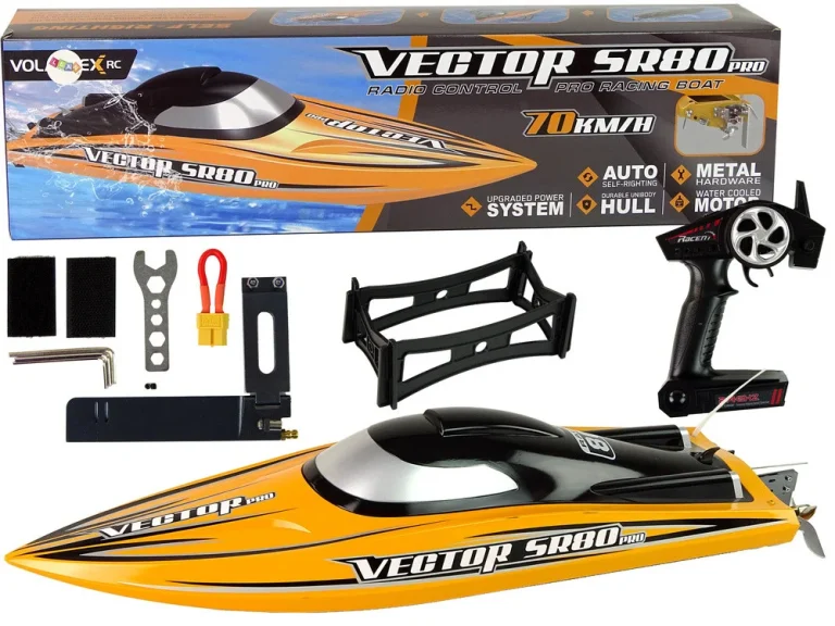 Rc Motorni čamac Sr 80 Pro, Bezčetkica, 74 Km/h, žuti 1