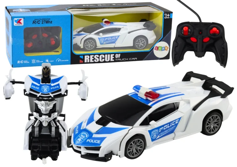 R/c Policijski Automobil 2u1 Robotski Automobil Sa Zvukovima I Svjetlima 1