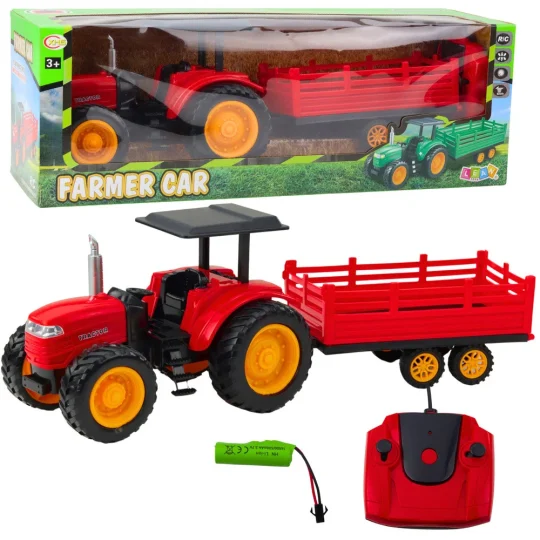 Rc Poljoprivredni Traktor S Prikolicom, Crveni 1