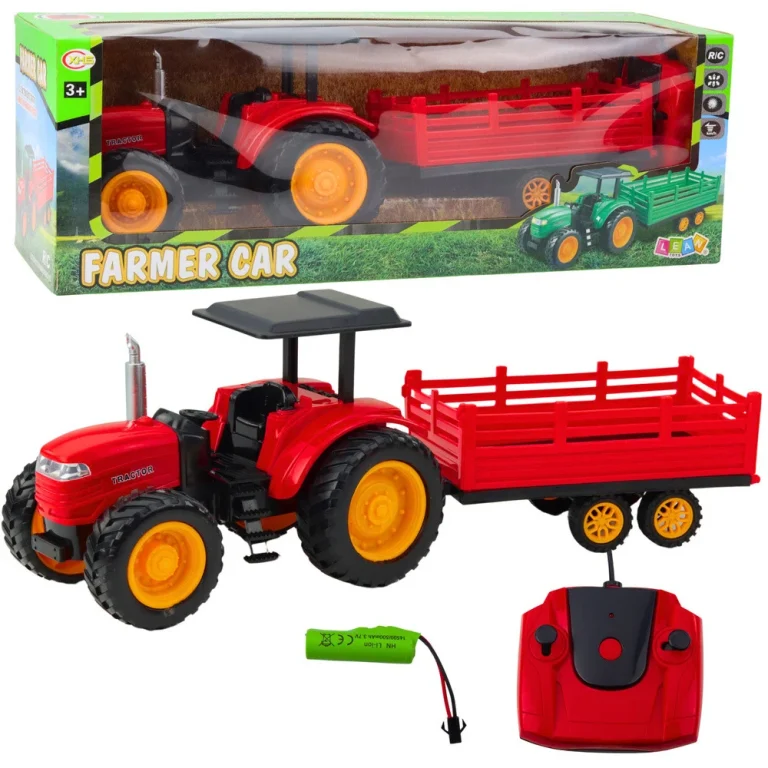 Rc Poljoprivredni Traktor S Prikolicom, Crveni 1