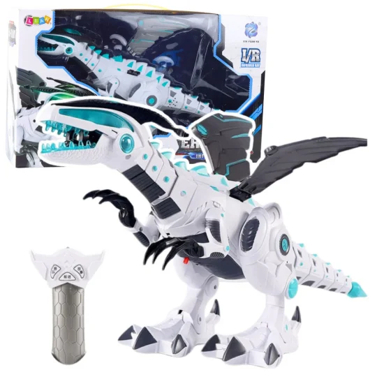 Rc Robot Dinosaur Na Daljinsko Upravljanje S Krilima, Svjetlima I Zvukovima, Bijeli 1