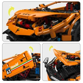Rc Set Kockica Sportski Automobil Narančasti 1:12 1488 Dijelova 6