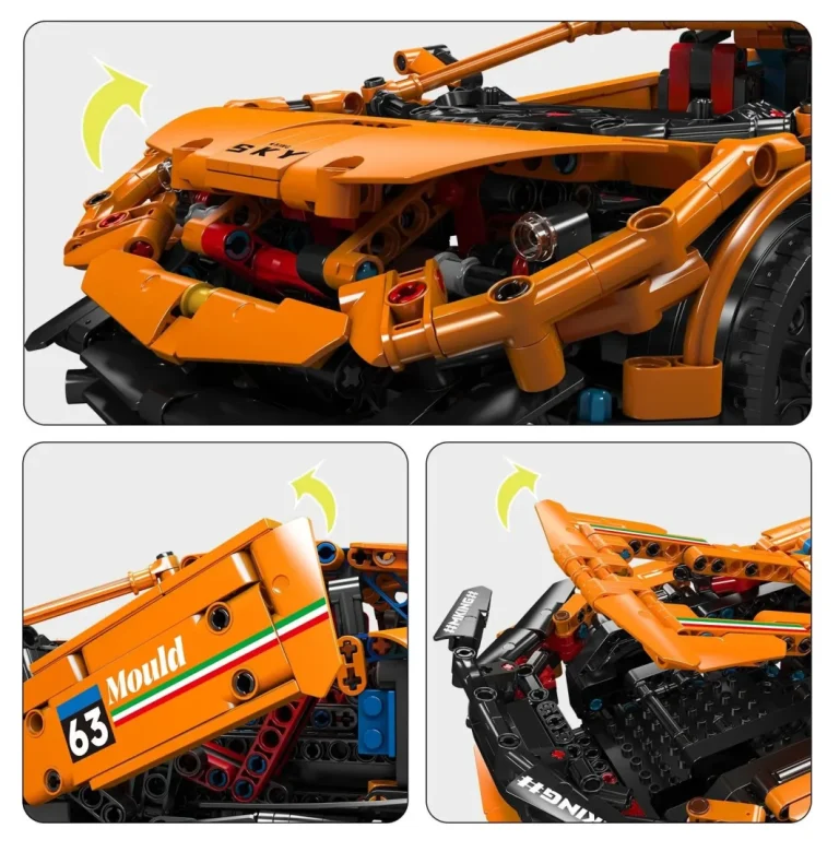 Rc Set Kockica Sportski Automobil Narančasti 1:12 1488 Dijelova 6