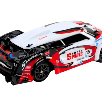 Rc Sportski Automobil 1:16 Drift S Izmjenjivim Kotačima Bijeli I Crveni 3