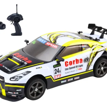 Rc Sportski Automobil 1:16 Drift S Izmjenjivim Kotačima Bijeli I žuti 2