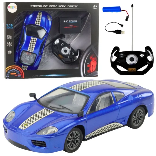 Rc Sportski Automobil Plavi 1:16 Sa Svjetlima 1