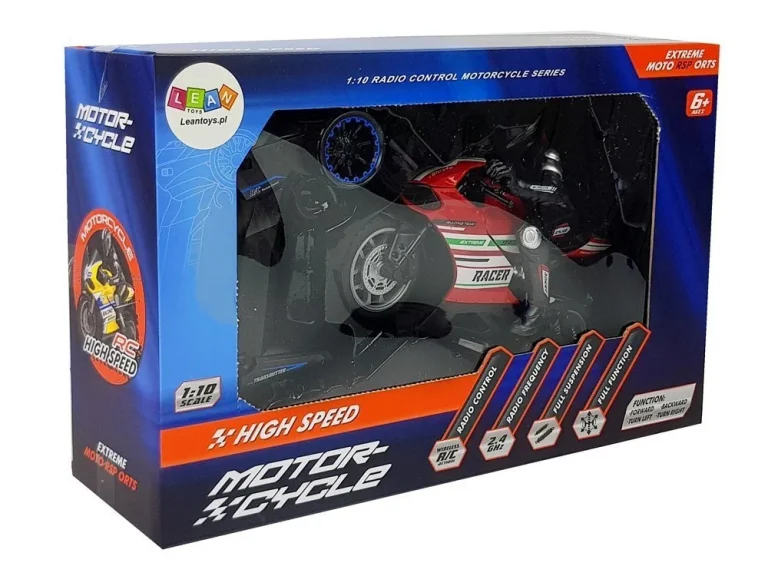 Rc Sportski Motocikl 2.4g, Domet 35 M, Crveni 6