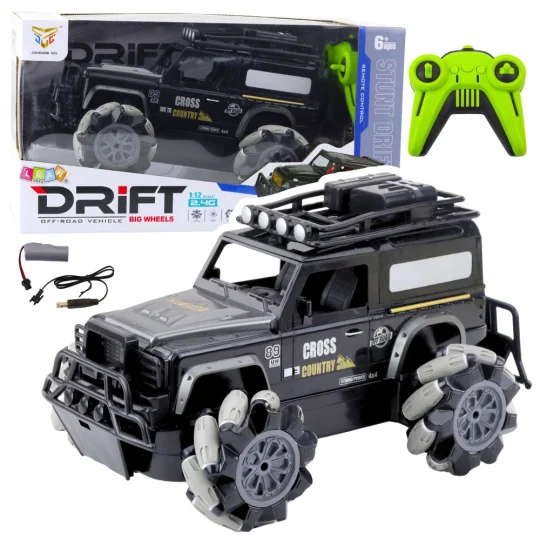 Rc Terenski Automobil S Daljinskim Upravljanjem, Rotacija Od 360°, 1:12, Crni 1