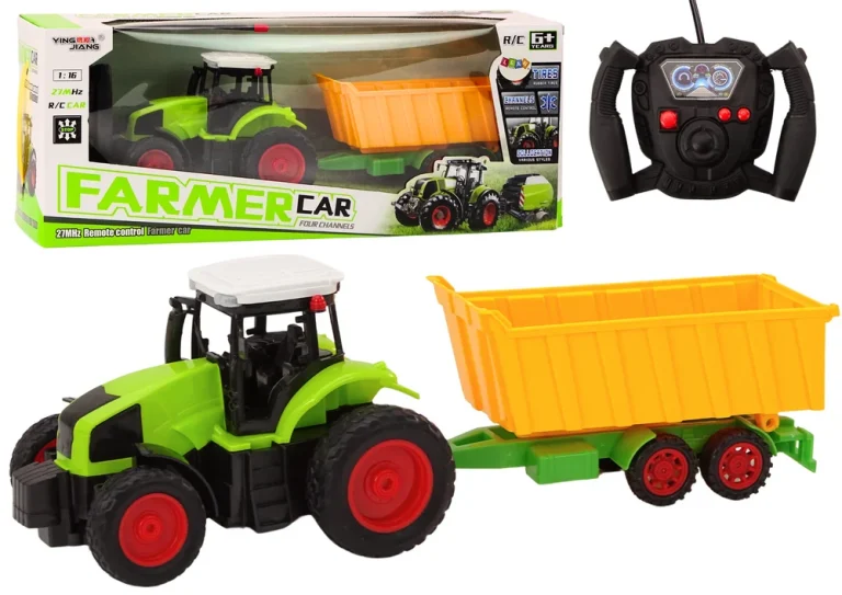Rc Traktor S Prikolicom 1:16, Zeleni, 19 × 12 × 12 Cm 1