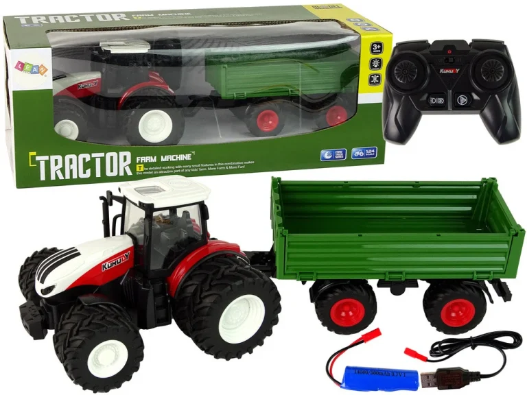 Rc Traktor S Prikolicom 1:24 Crvena Zelena 1