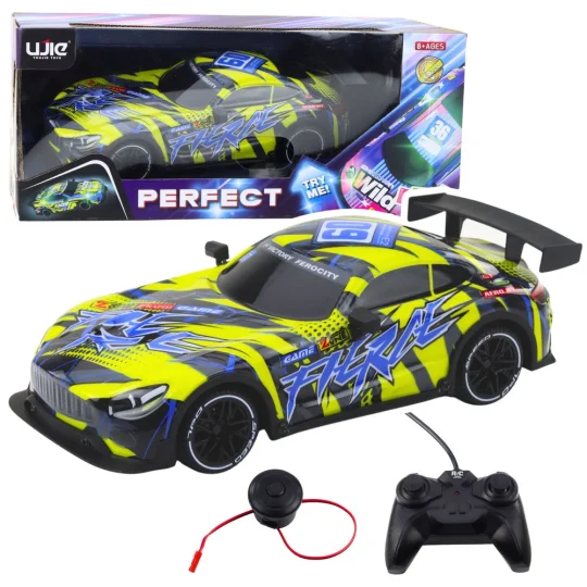 Rc Trkaći Automobil S Led Tijelom, žuti 1