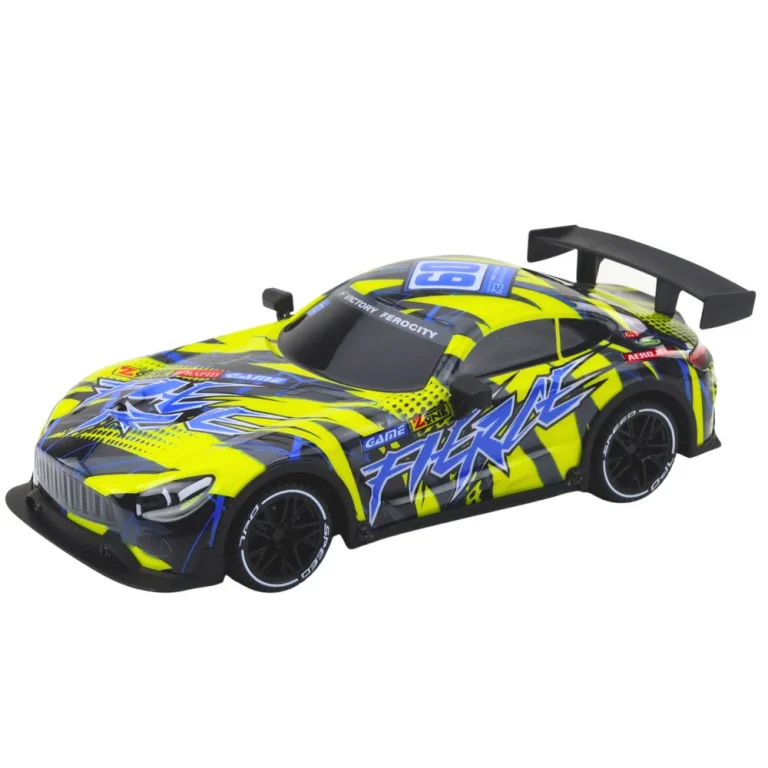 Rc Trkaći Automobil S Led Tijelom, žuti 3