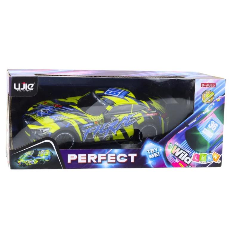 Rc Trkaći Automobil S Led Tijelom, žuti 4