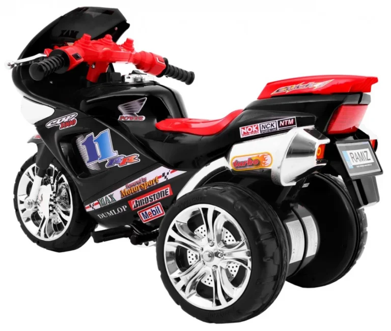 Rr1000 Električni Tricikl Za Djecu Crni + Zvuci + Svjetla + Prostor Za Pohranu, Crna Motor Na Akumulator 4