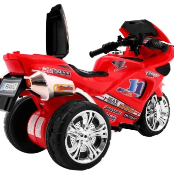 Rr1000 Električni Tricikl Za Djecu Crveni + Zvuci + Svjetla + Spremište, Crvena Motor Na Akumulator 10