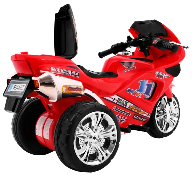 Rr1000 Električni Tricikl Za Djecu Crveni + Zvuci + Svjetla + Spremište, Crvena Motor Na Akumulator 10