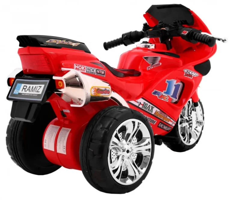 Rr1000 Električni Tricikl Za Djecu Crveni + Zvuci + Svjetla + Spremište, Crvena Motor Na Akumulator 11