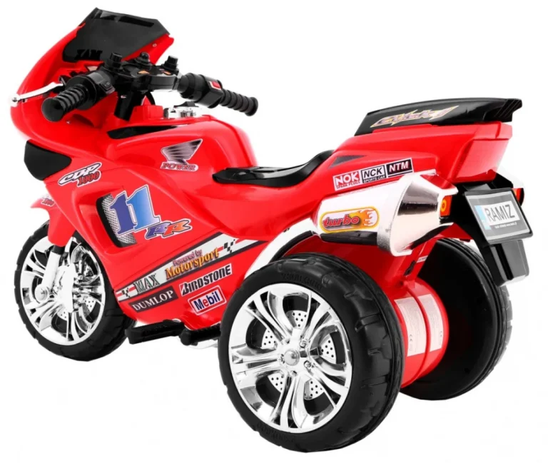 Rr1000 Električni Tricikl Za Djecu Crveni + Zvuci + Svjetla + Spremište, Crvena Motor Na Akumulator 4