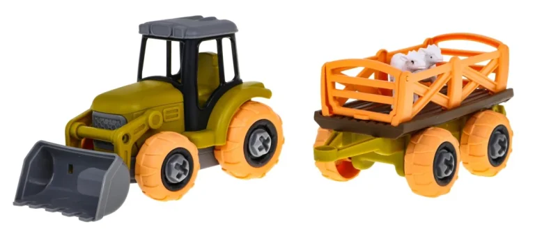 Rastavljivi Traktor S Kantom, Prikolicom I Ovcom 3+ 6