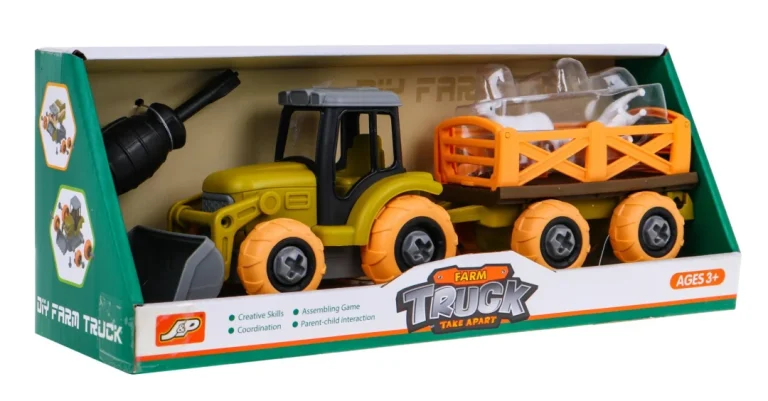 Rastavljivi Traktor S Kantom, Prikolicom I Ovcom 3+ 8