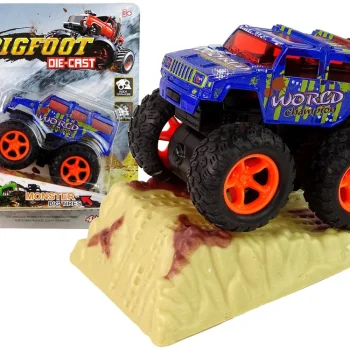 Resorak Monster Truck Pull Back Drive Gumene Gume Metalna Karoserija + Evoluirajuća Rampa 10