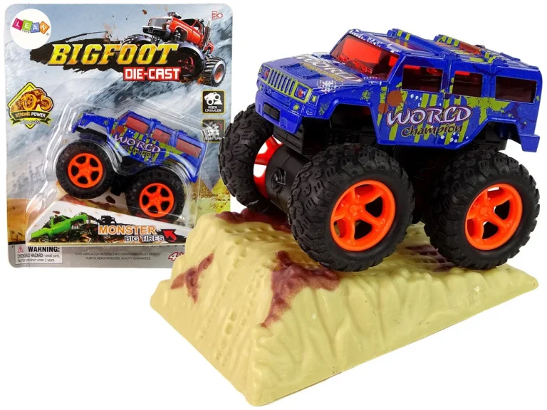 Resorak Monster Truck Pull Back Drive Gumene Gume Metalna Karoserija + Evoluirajuća Rampa 10