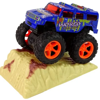 Resorak Monster Truck Pull Back Drive Gumene Gume Metalna Karoserija + Evoluirajuća Rampa 11