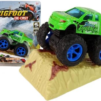 Resorak Monster Truck Pull Back Drive Gumene Gume Metalna Karoserija + Evoluirajuća Rampa 14