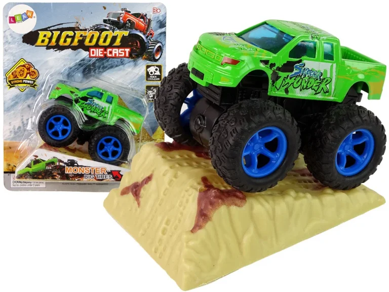 Resorak Monster Truck Pull Back Drive Gumene Gume Metalna Karoserija + Evoluirajuća Rampa 14