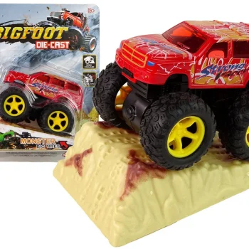 Resorak Monster Truck Pull Back Drive Gumene Gume Metalna Karoserija + Evoluirajuća Rampa 22