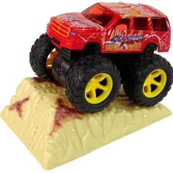 Resorak Monster Truck Pull Back Drive Gumene Gume Metalna Karoserija + Evoluirajuća Rampa 23