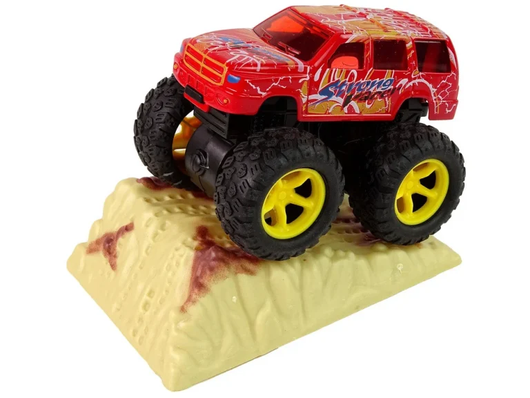 Resorak Monster Truck Pull Back Drive Gumene Gume Metalna Karoserija + Evoluirajuća Rampa 23