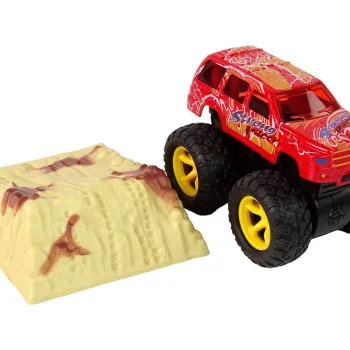 Resorak Monster Truck Pull Back Drive Gumene Gume Metalna Karoserija + Evoluirajuća Rampa 24
