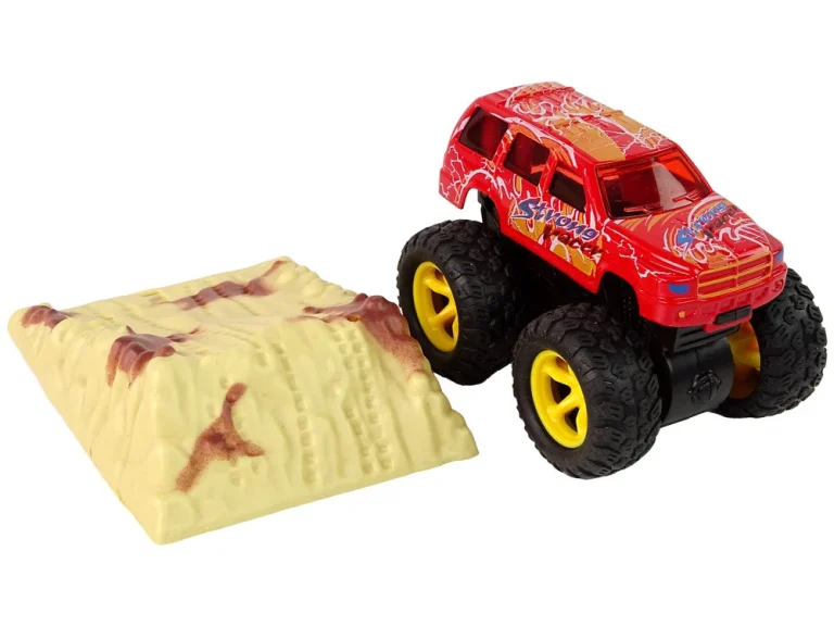 Resorak Monster Truck Pull Back Drive Gumene Gume Metalna Karoserija + Evoluirajuća Rampa 24