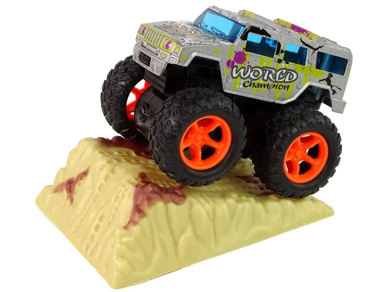 Resorak Monster Truck Pull Back Drive Gumene Gume Metalna Karoserija + Evoluirajuća Rampa 26