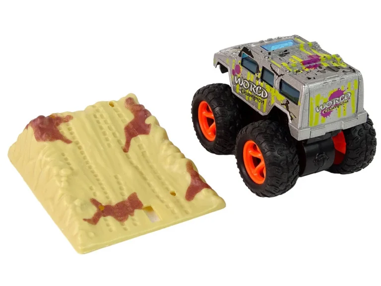Resorak Monster Truck Pull Back Drive Gumene Gume Metalna Karoserija + Evoluirajuća Rampa 27