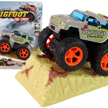 Resorak Monster Truck Pull Back Drive Gumene Gume Metalna Karoserija + Evoluirajuća Rampa 29
