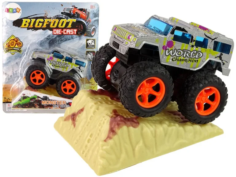 Resorak Monster Truck Pull Back Drive Gumene Gume Metalna Karoserija + Evoluirajuća Rampa 29