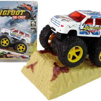 Resorak Monster Truck Pull Back Drive Gumene Gume Metalna Karoserija + Evoluirajuća Rampa 30